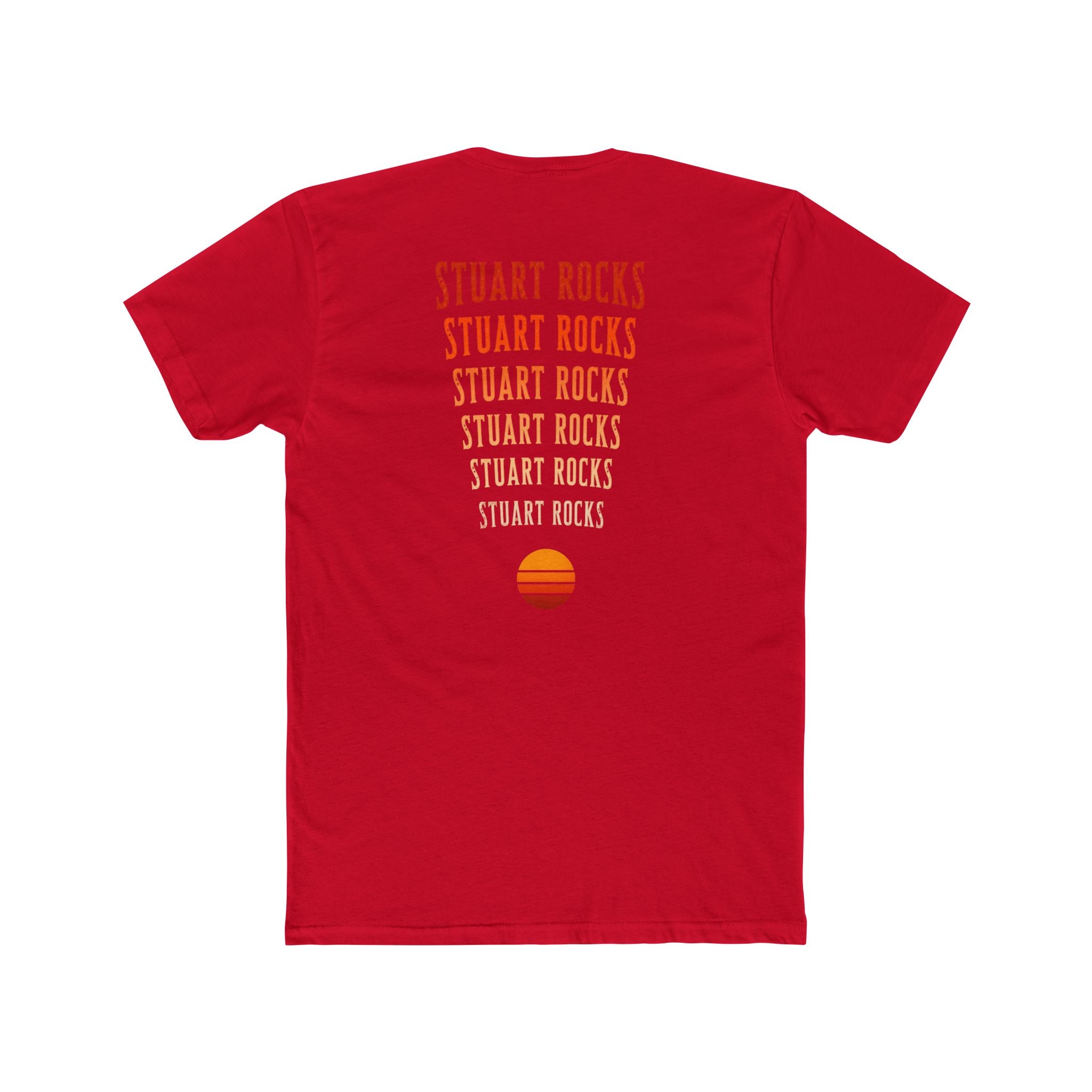 Stuart Rocks T-Shirt — Retro Sunset Graphic Cotton Tee