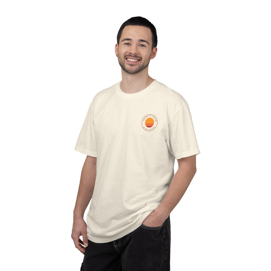 Sunset Logo T-Shirt — “Where to Find Me” Graphic Tee