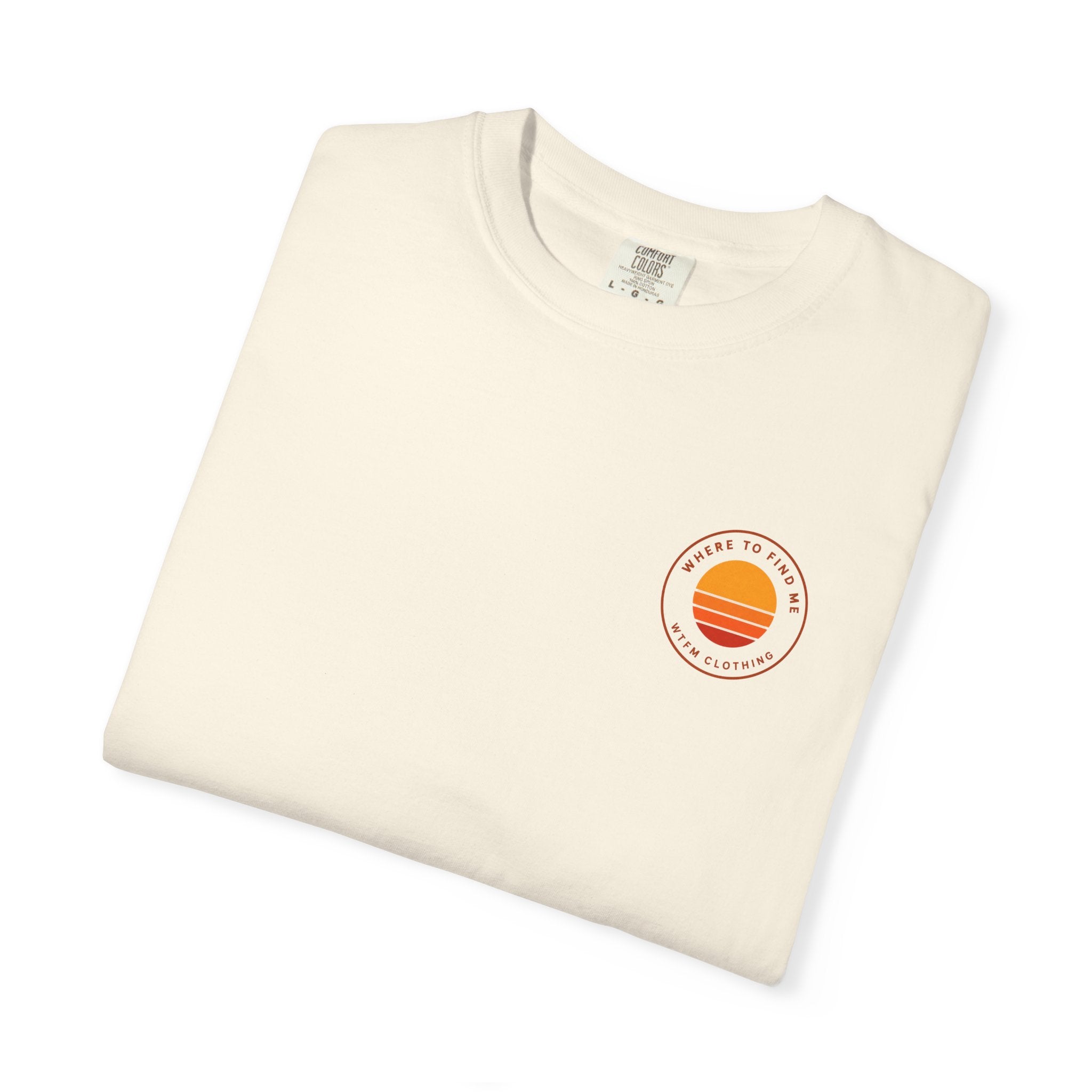 Sunset Logo T-Shirt — “Where to Find Me” Graphic Tee