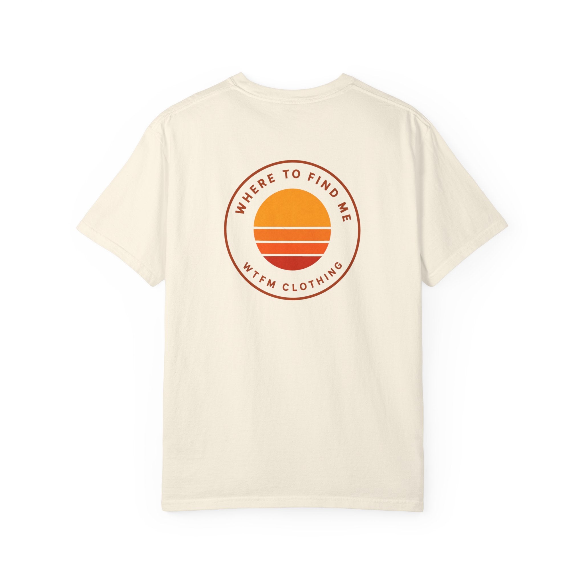 Sunset Logo T-Shirt — “Where to Find Me” Graphic Tee